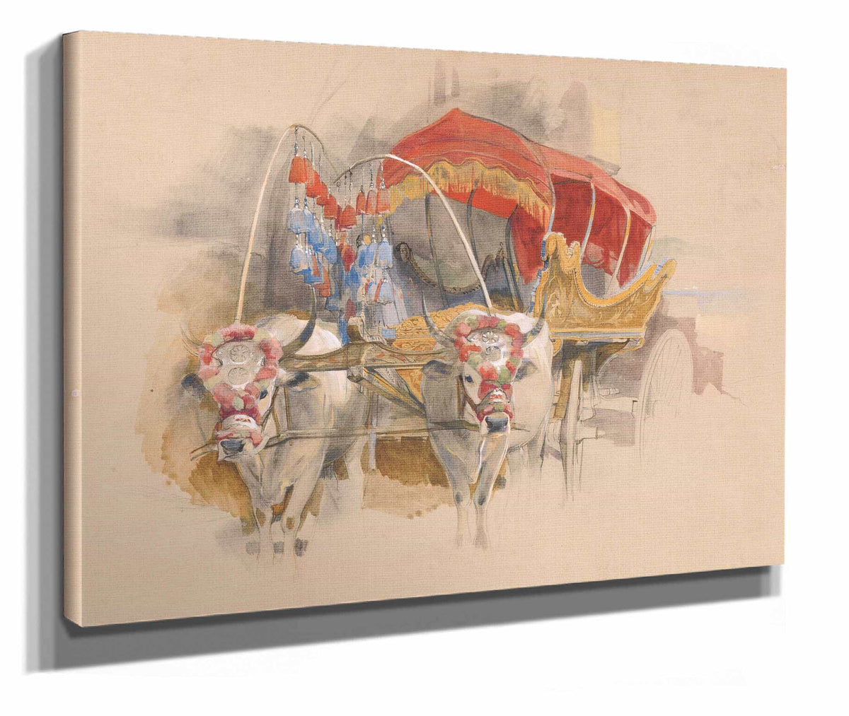 A Turkish Araba Drawn By Two White Oxen Constantinople by John Frederick Lewis