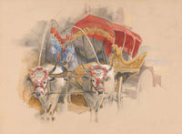 A Turkish Araba Drawn By Two White Oxen Constantinople by John Frederick Lewis