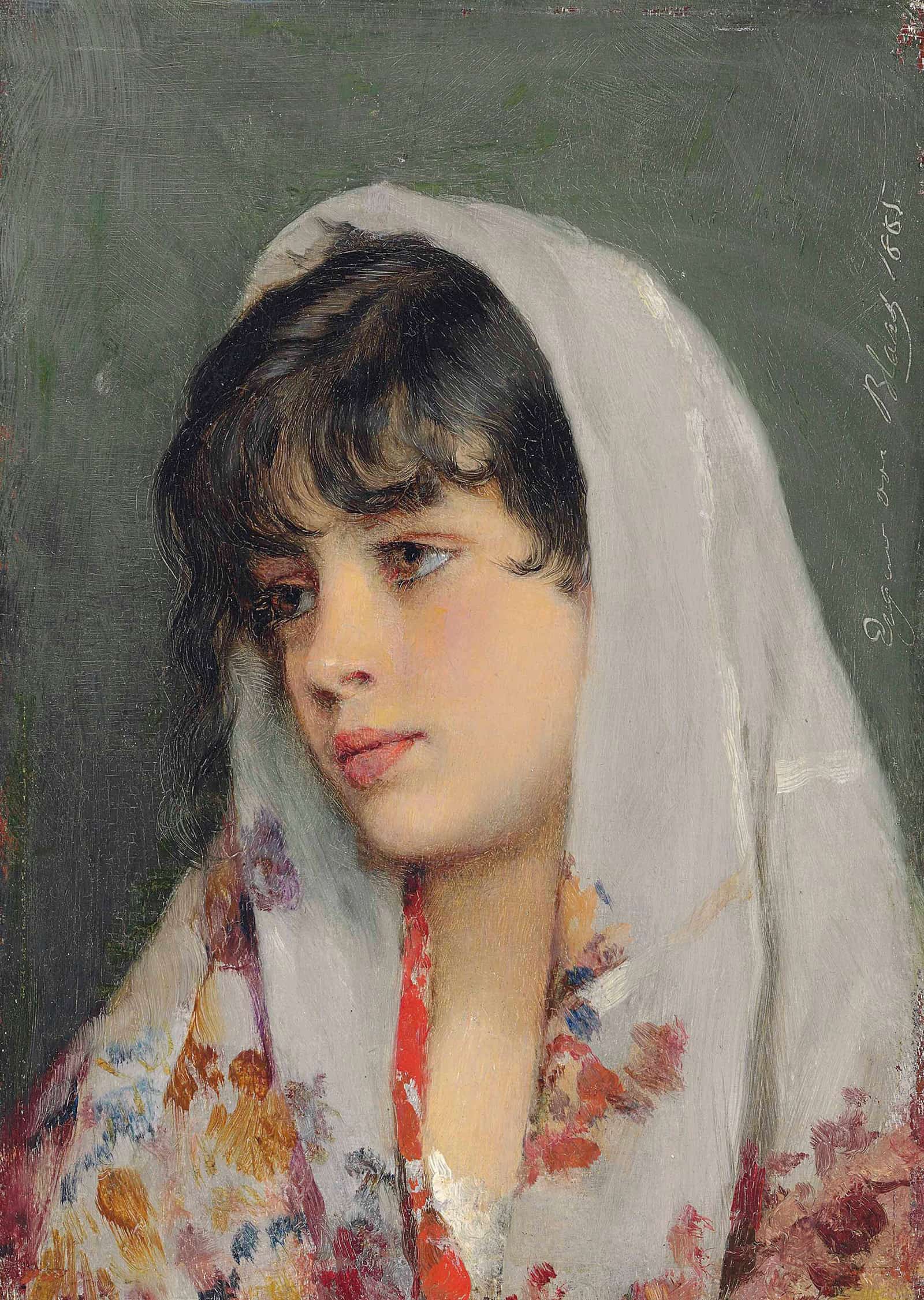A Venetian Beauty by Eugen Von Blaas