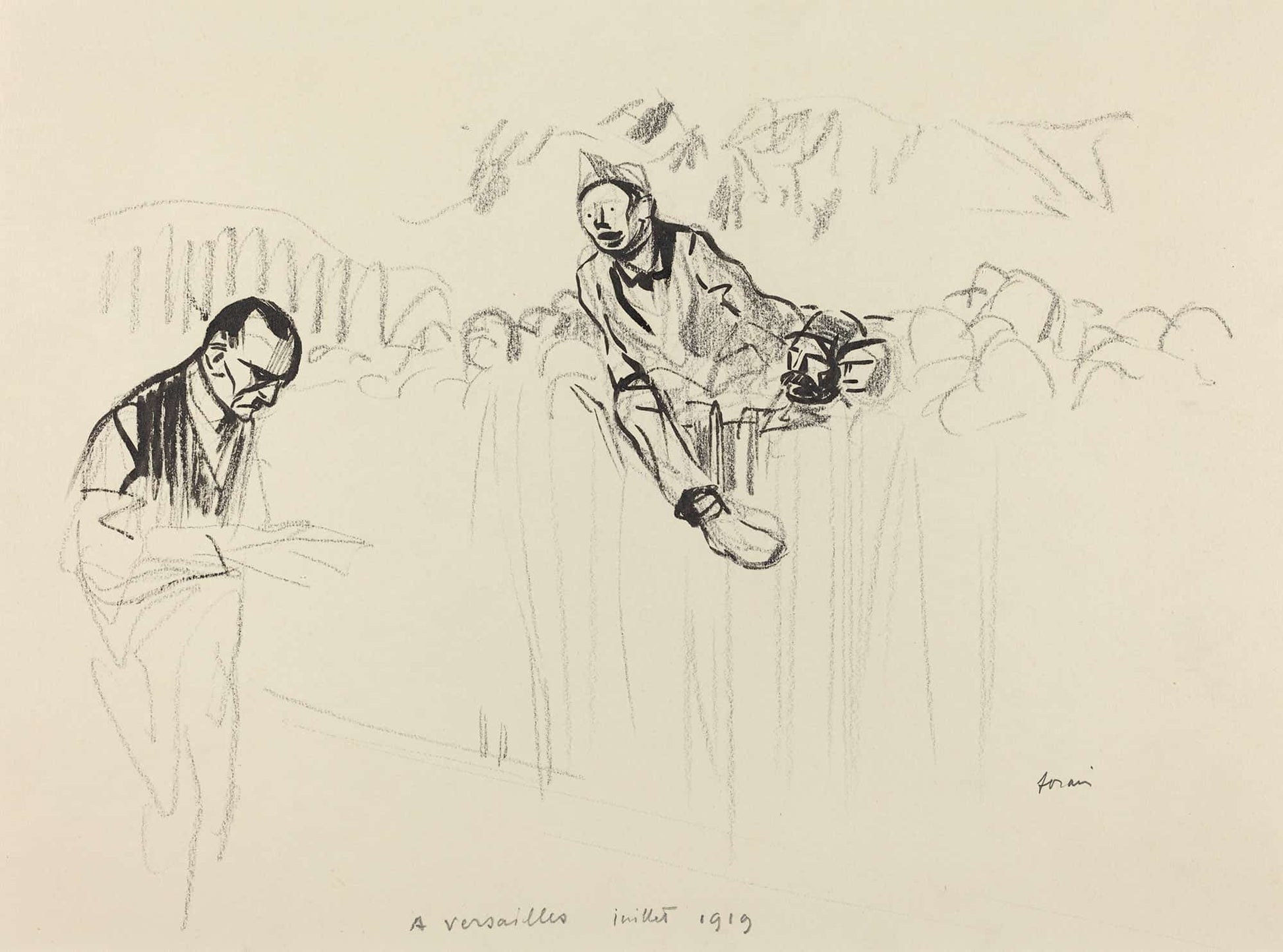 A Versailles Juillet Probably by Jean Louis Forain