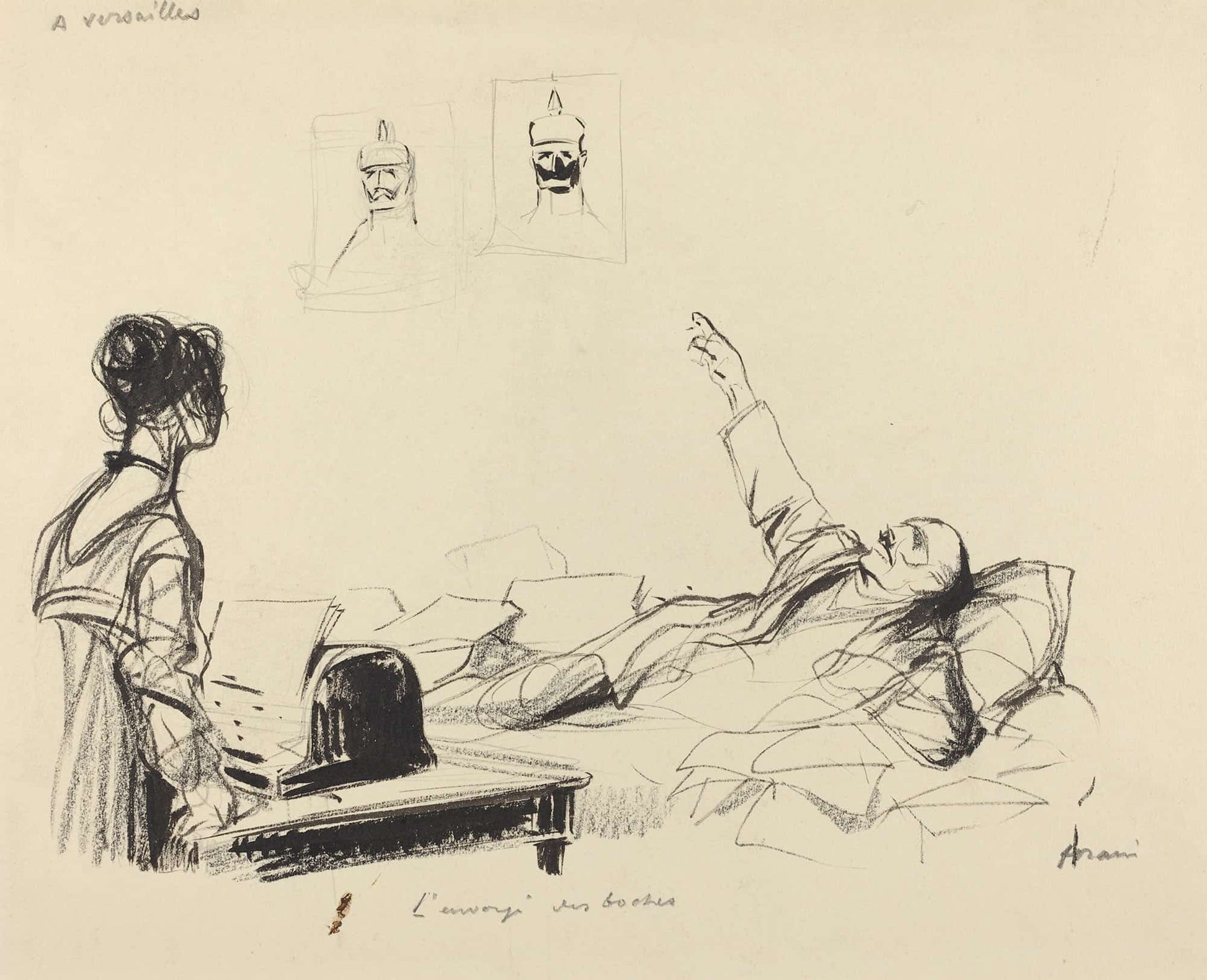 A Versailles Lenvoye Des Boches by Jean Louis Forain