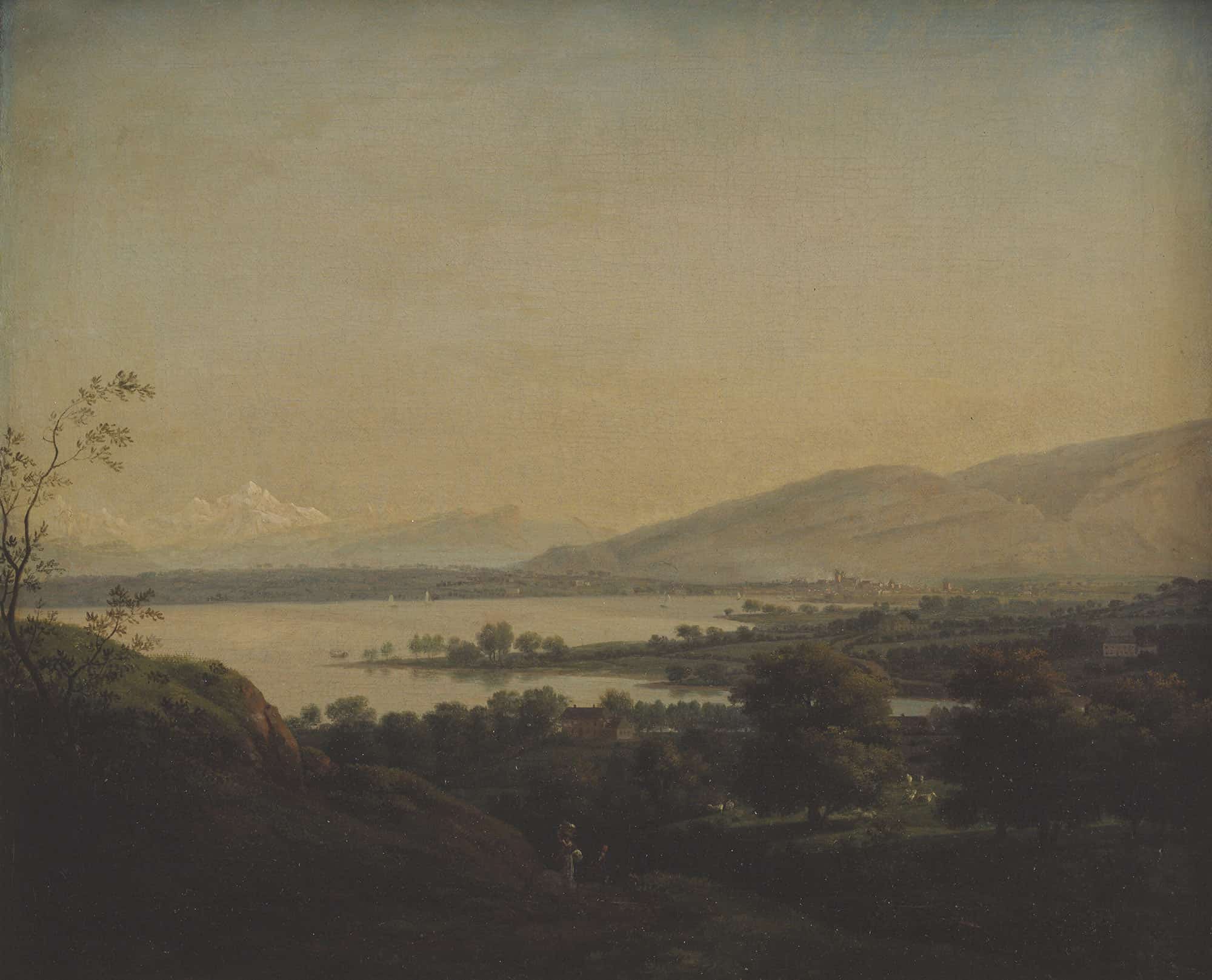 A View Across Lake Leman Towards Mont Blanc And Geneva by Jens Juel