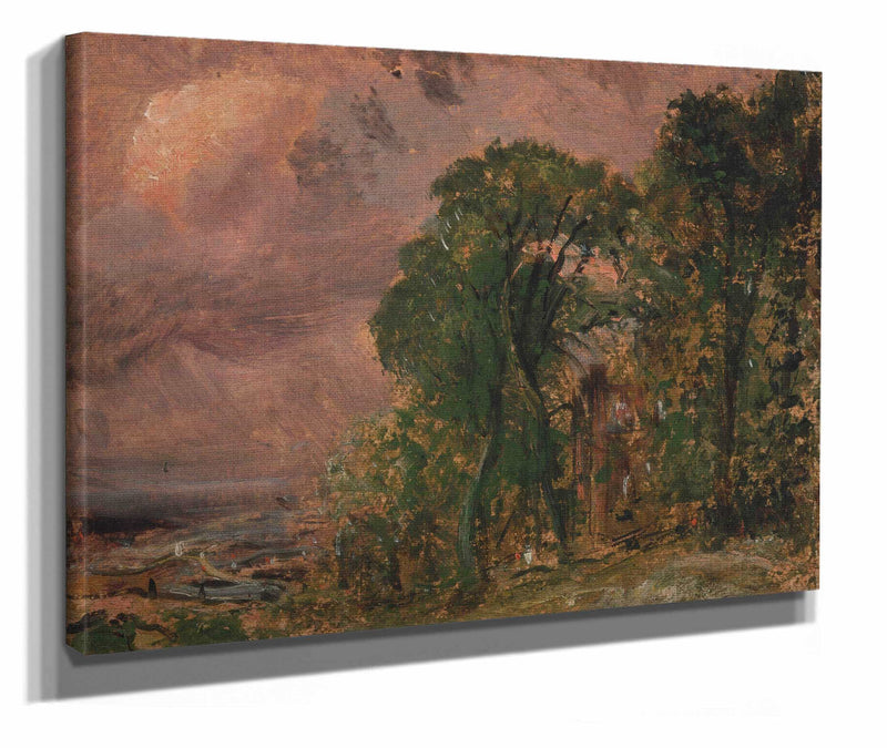 A View At Hampstead With Stormy Weather by John Constable