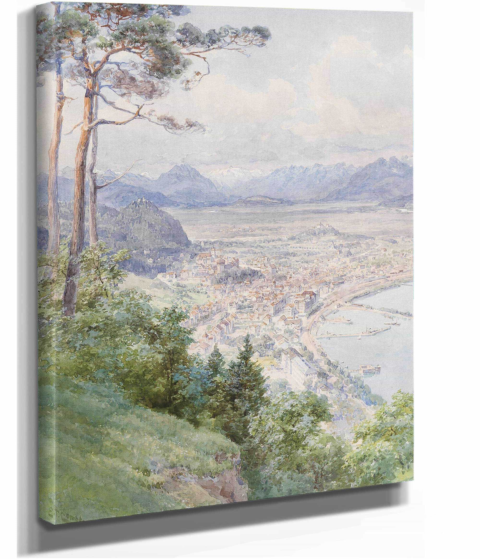 A View Of Bregenz And Lake Bodensee by Edward Theodore Compton