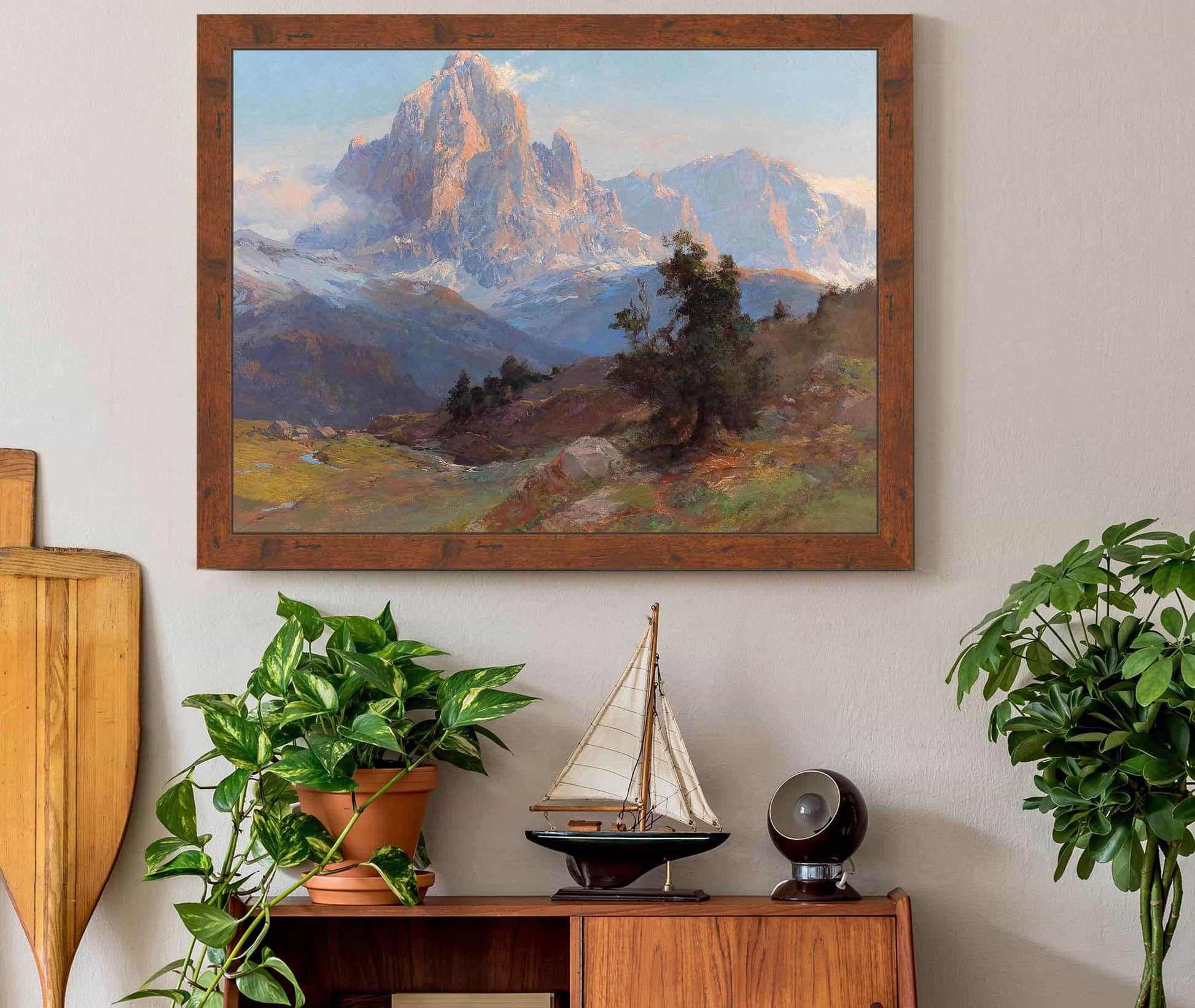 A View Of Mount Sassolungo by Edward Theodore Compton