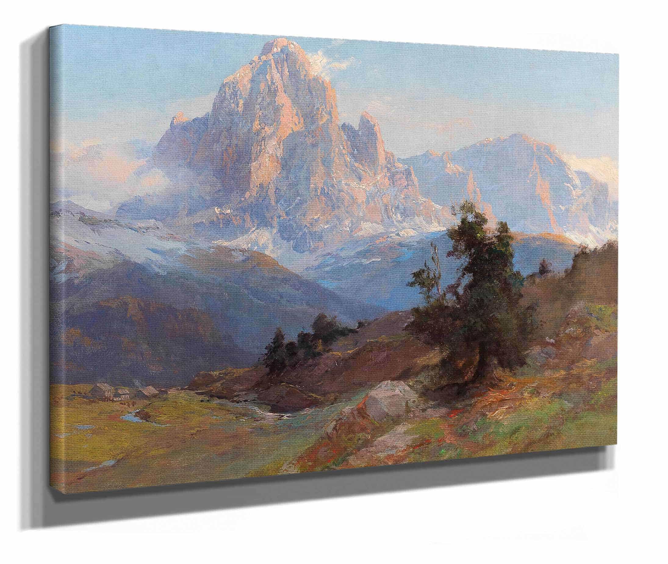 A View Of Mount Sassolungo by Edward Theodore Compton