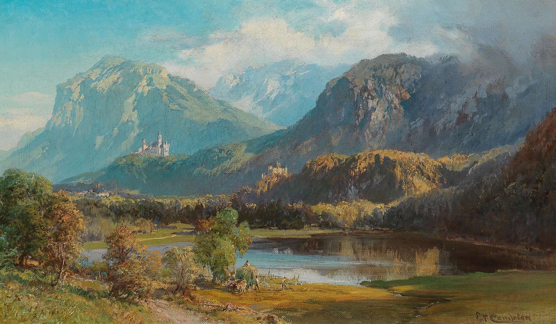 A View Of Neuschwanstein by Edward Theodore Compton