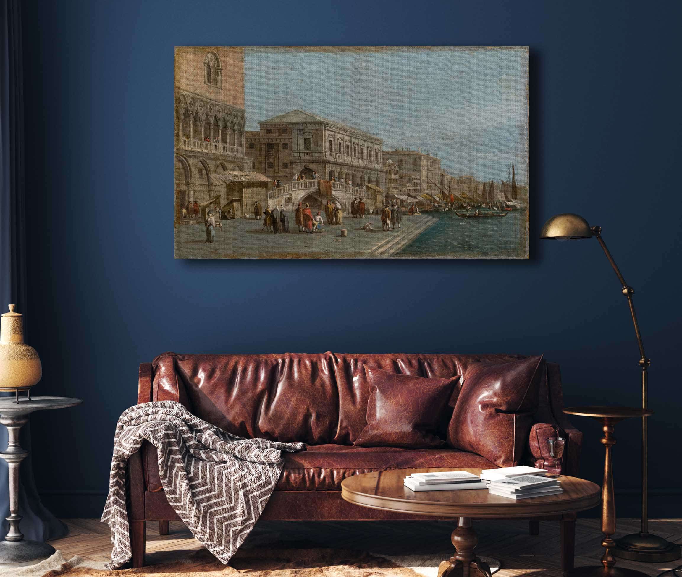 A View Of The Molo And The Riva Degli Schiavone In Venice by Francesco Guardi
