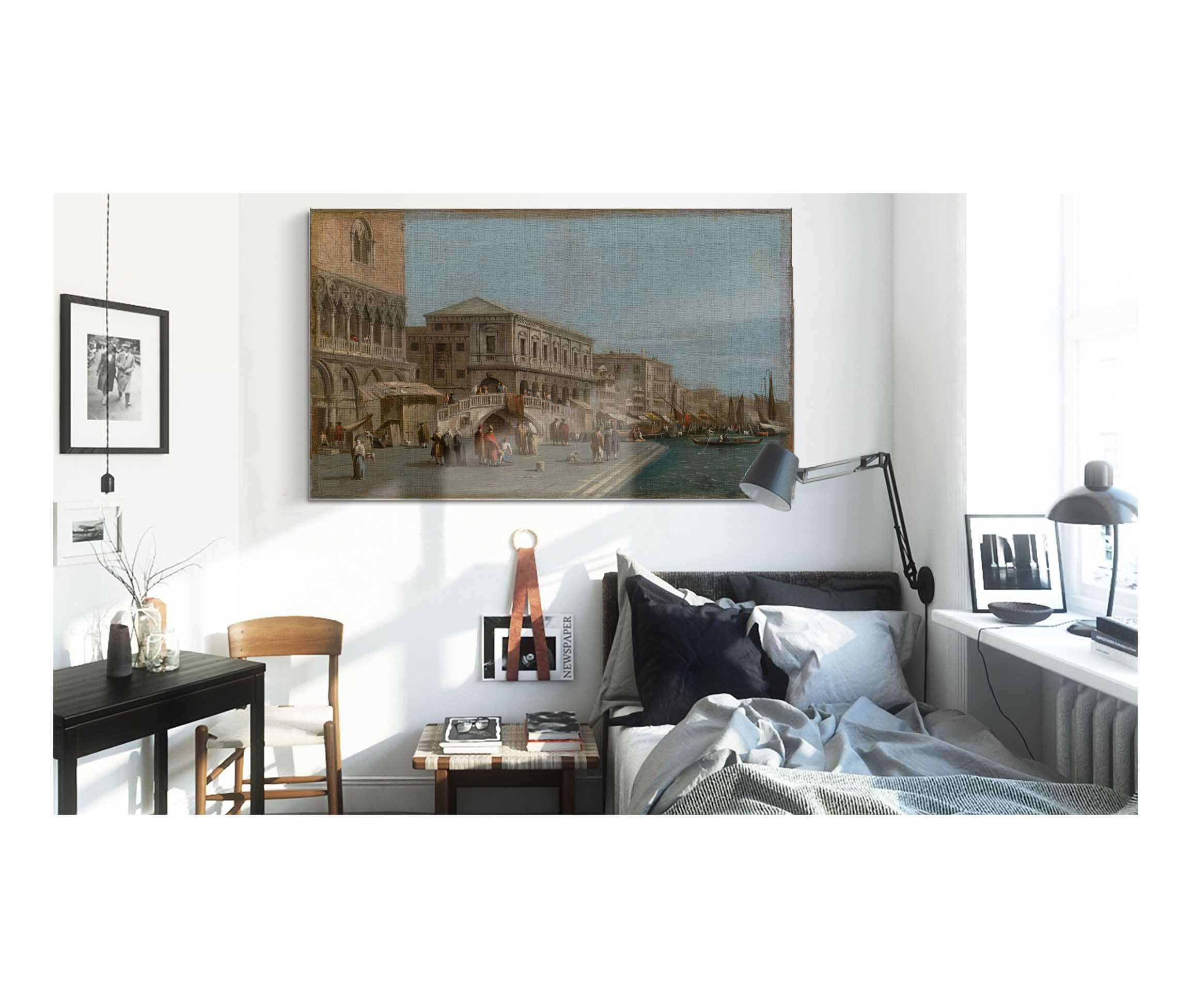 A View Of The Molo And The Riva Degli Schiavone In Venice by Francesco Guardi