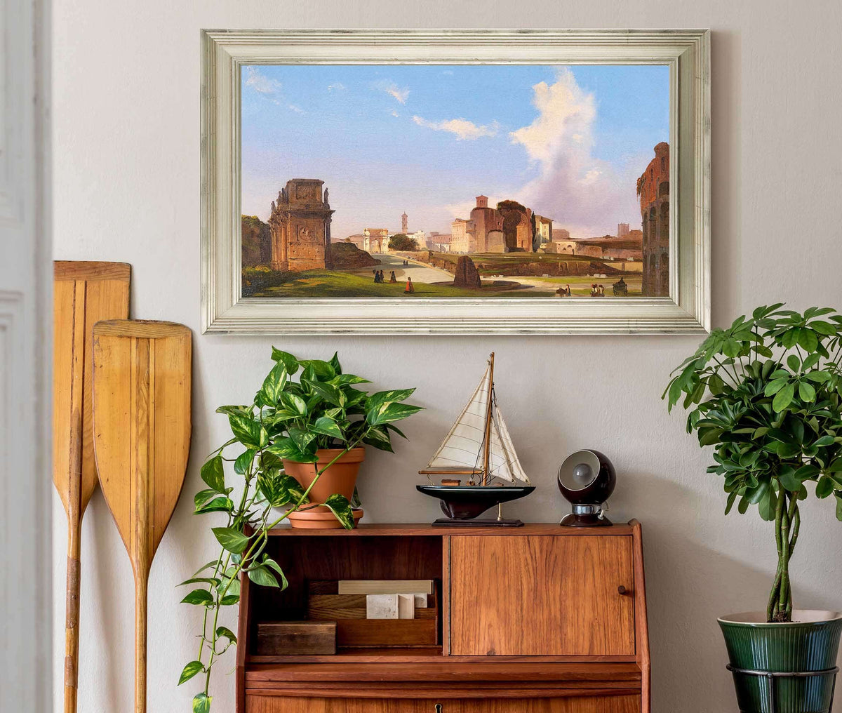 A View Of The Roman Forum With The Arch Of Constantine by Ippolito Caffi