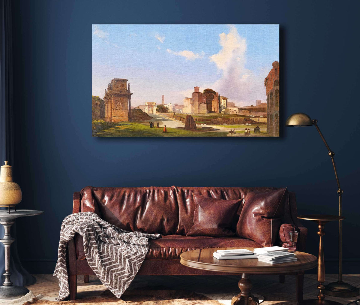 A View Of The Roman Forum With The Arch Of Constantine by Ippolito Caffi