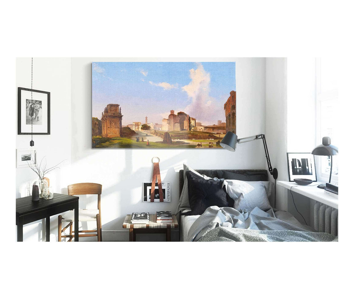 A View Of The Roman Forum With The Arch Of Constantine by Ippolito Caffi