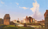 A View Of The Roman Forum With The Arch Of Constantine by Ippolito Caffi