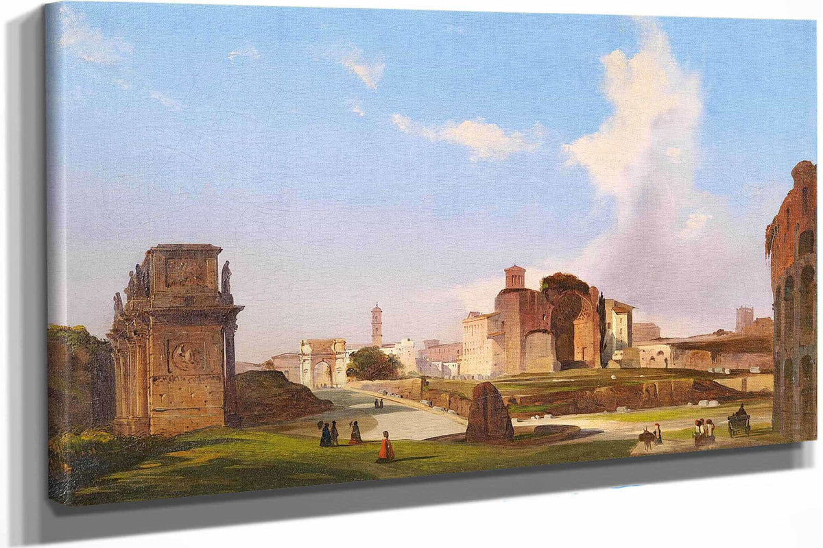A View Of The Roman Forum With The Arch Of Constantine by Ippolito Caffi