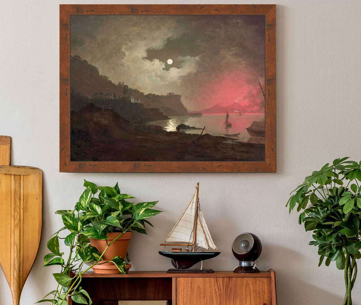 A View Of Vesuvius From Posillipo Naples by Joseph Wright Of Derby