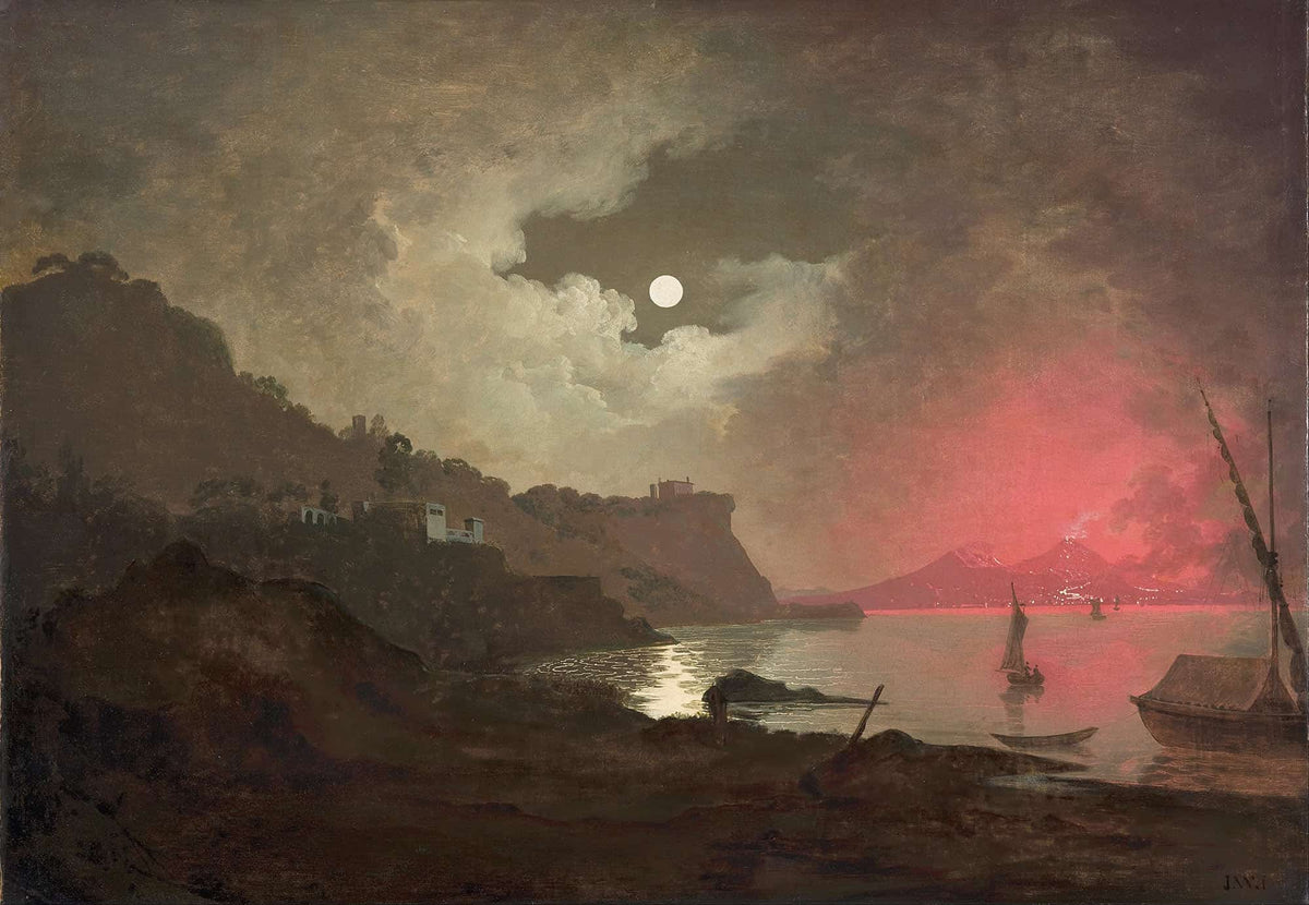 A View Of Vesuvius From Posillipo Naples by Joseph Wright Of Derby