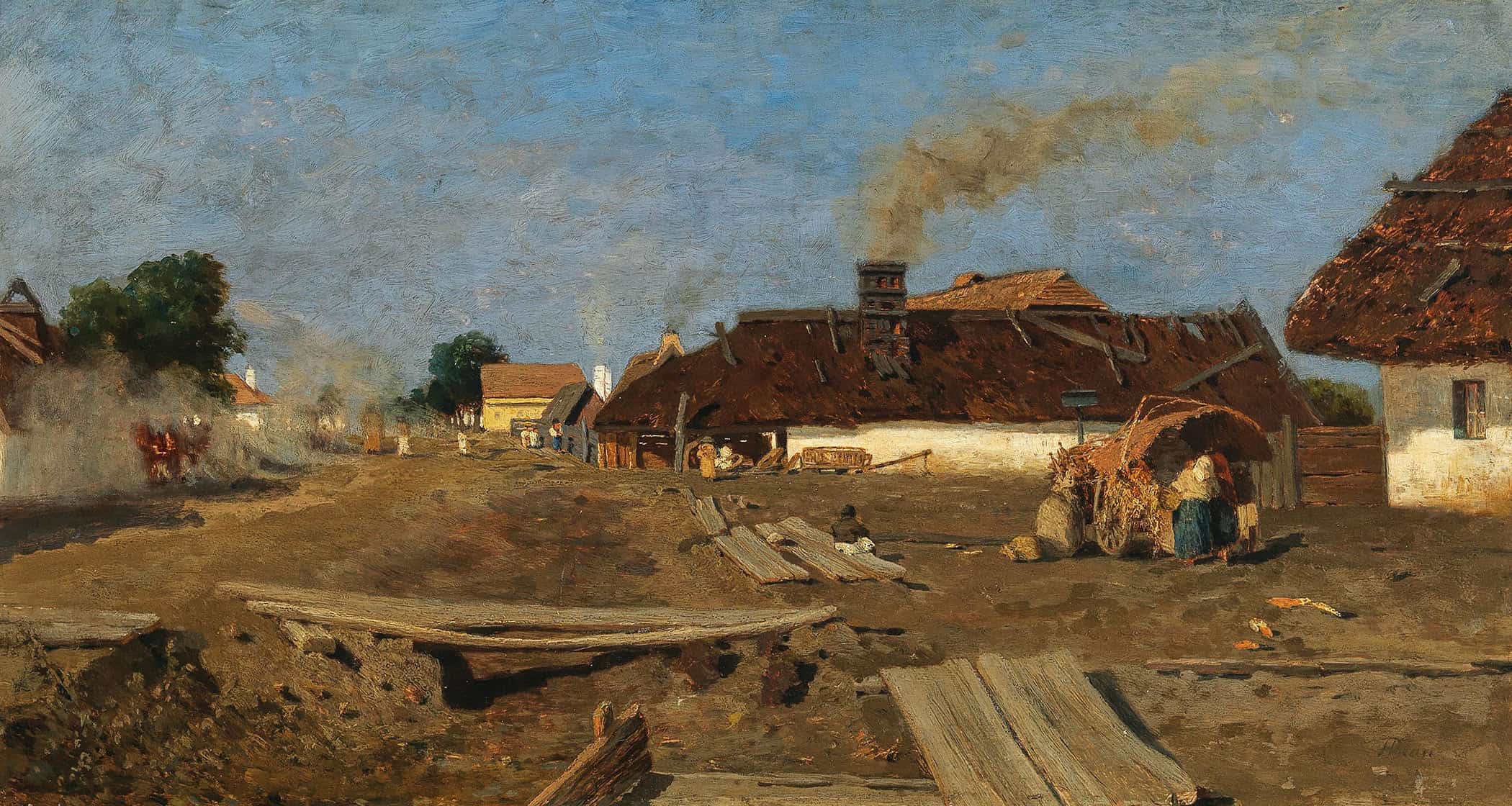 A Village Road In Szolnok by Tina Blau
