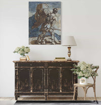 A Warrior Holding A Shield And Sword Seen From The Back   by Theodore Gericault