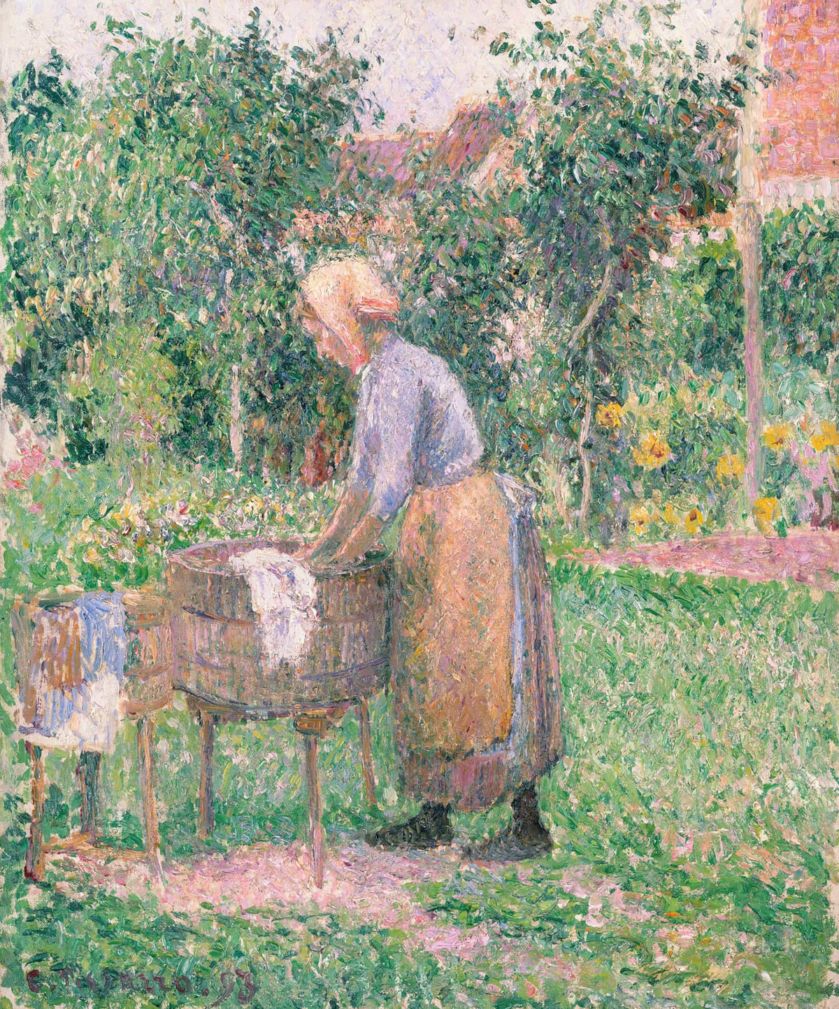 A Washerwoman At Eragny by Camille Pissarro