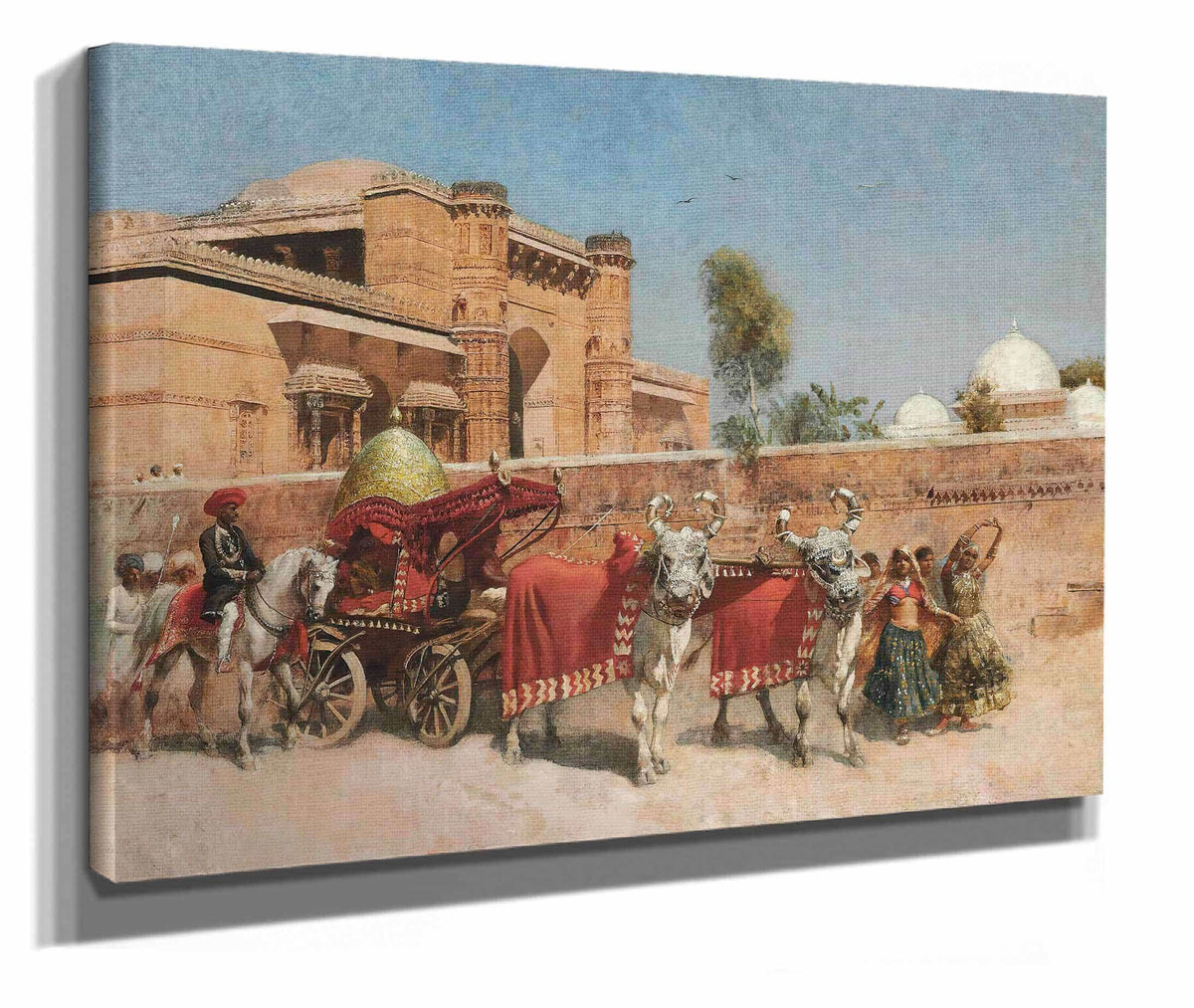A Wedding Procession Before A Palace In Rajasthan by Edwin Lord Weeks