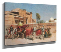 A Wedding Procession Before A Palace In Rajasthan by Edwin Lord Weeks