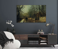 A Wet Moon Putney Road by John Atkinson Grimshaw