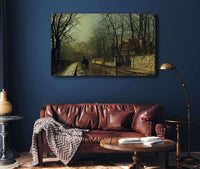 A Wet Moon Putney Road by John Atkinson Grimshaw