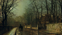 A Wet Moon Putney Road by John Atkinson Grimshaw