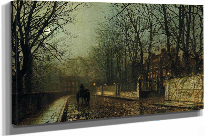 A Wet Moon Putney Road by John Atkinson Grimshaw