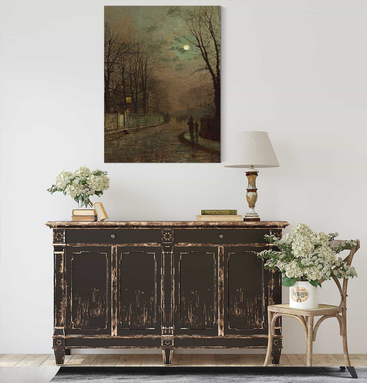 A Wet Road Knostrop Yorkshire by John Atkinson Grimshaw