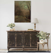 A Wet Road Knostrop Yorkshire by John Atkinson Grimshaw