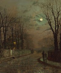 A Wet Road Knostrop Yorkshire by John Atkinson Grimshaw