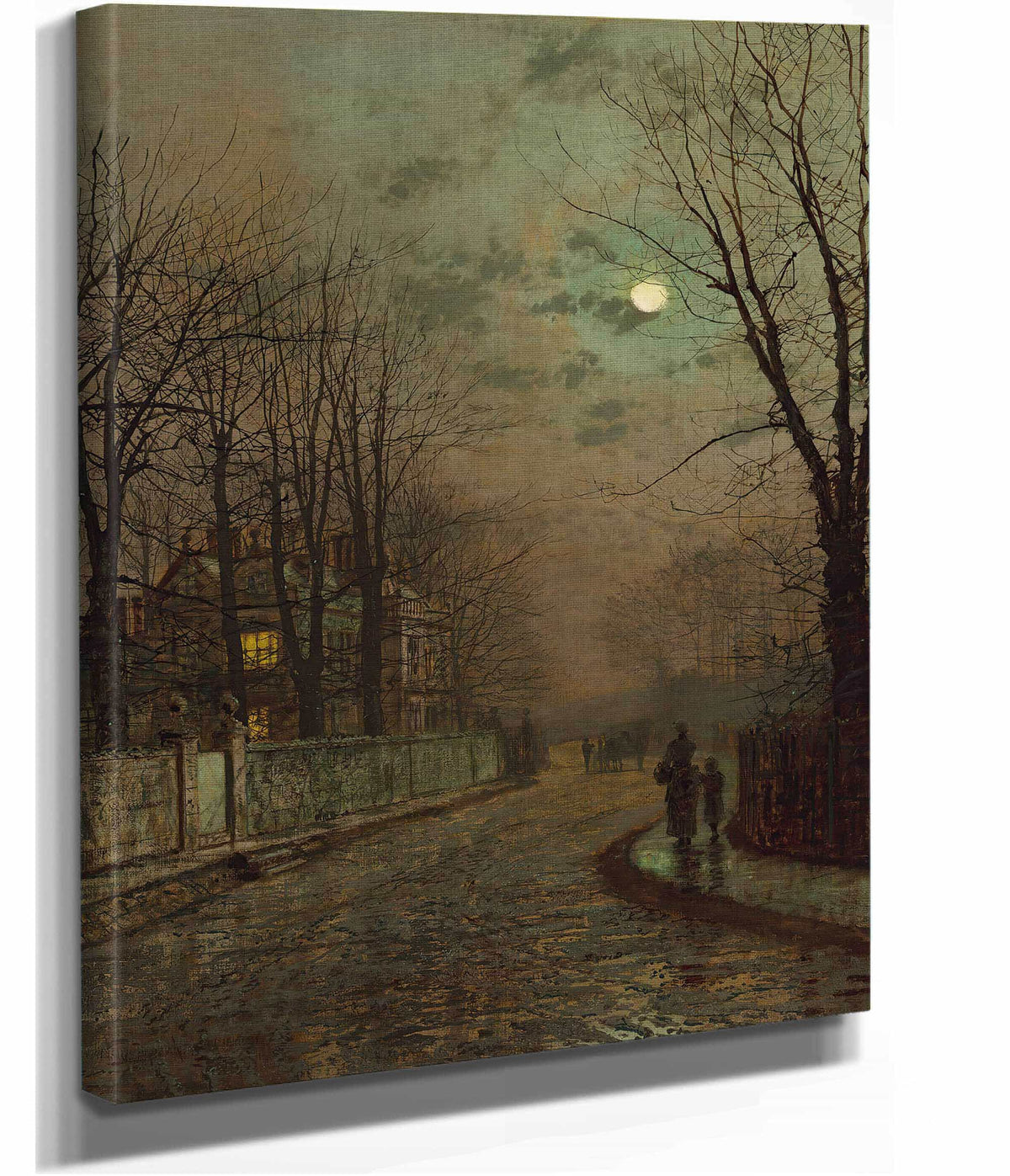 A Wet Road Knostrop Yorkshire by John Atkinson Grimshaw