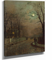 A Wet Road Knostrop Yorkshire by John Atkinson Grimshaw