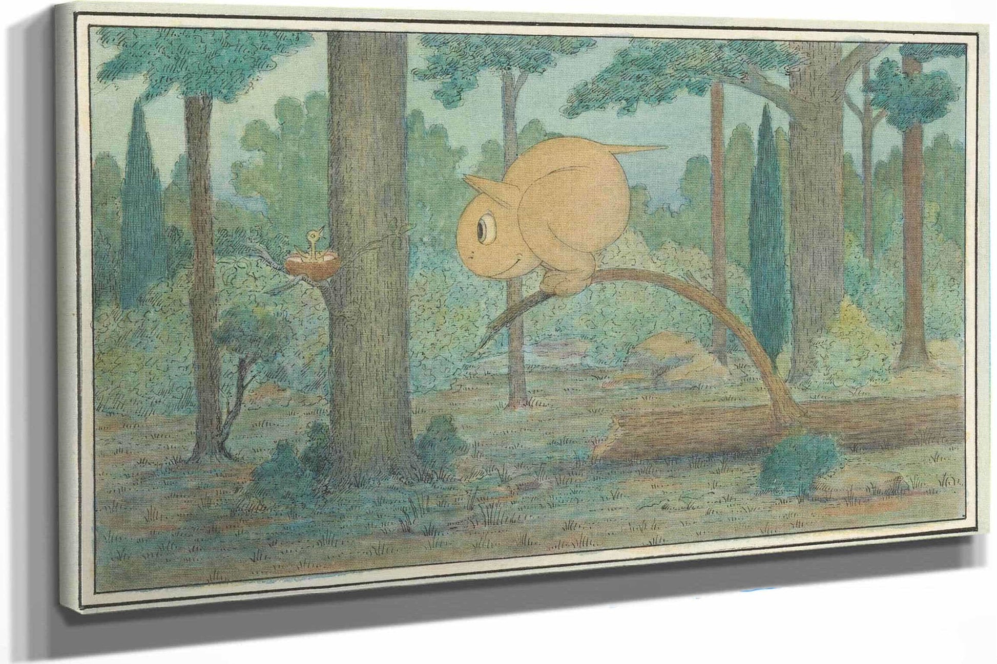 A Wiggle Much Creature Looking At A Birds Nest by Herbert Crowley