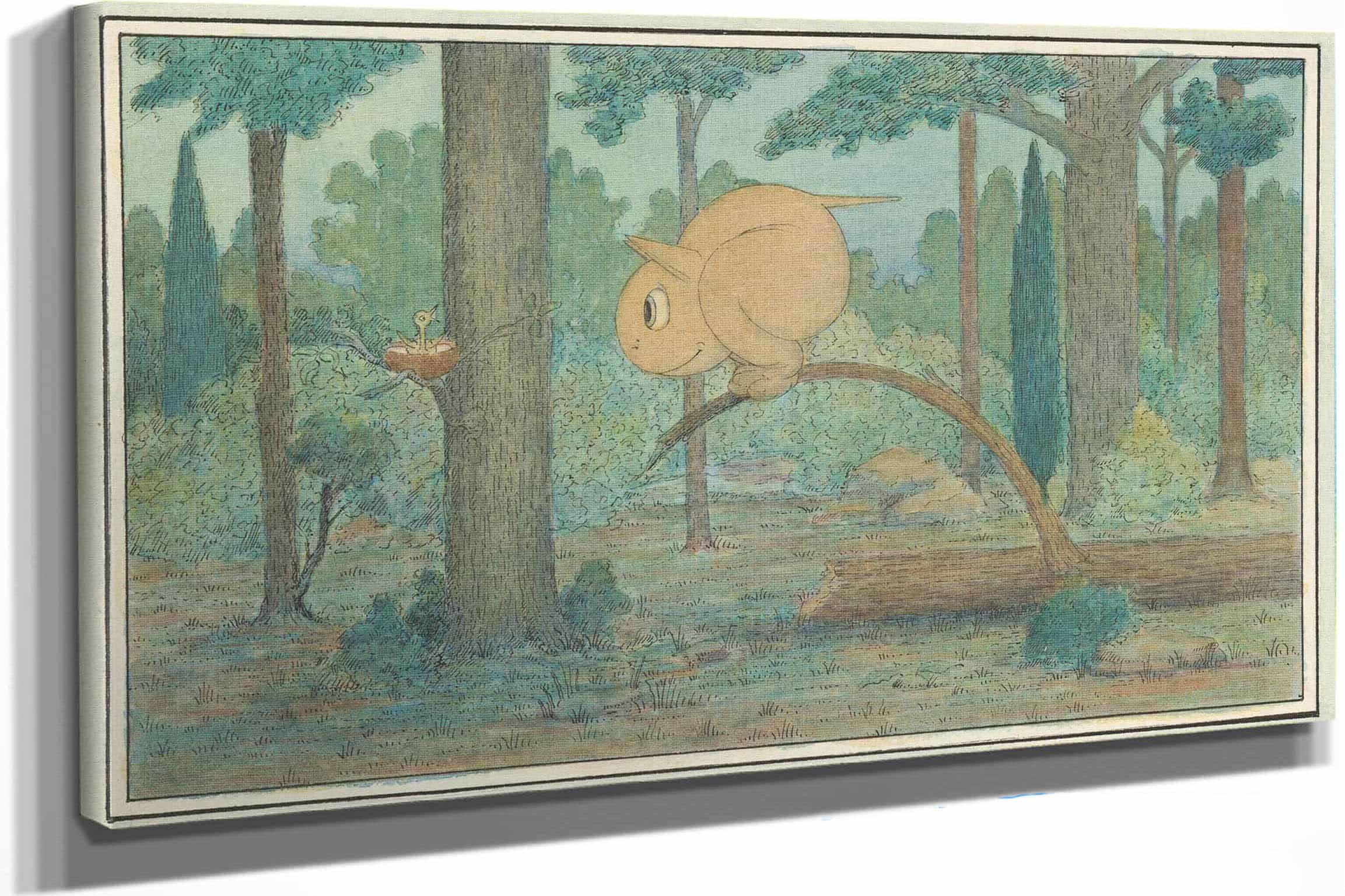 A Wiggle Much Creature Looking At A Birds Nest by Herbert Crowley