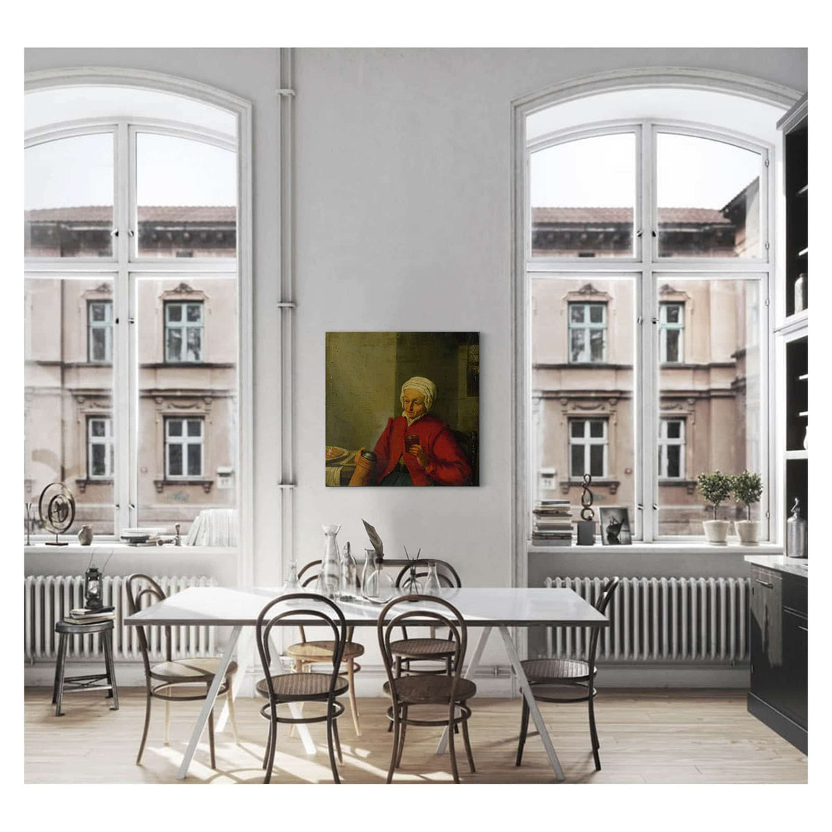 A Woman Holding A Jug And A Cup by Adriaen Van Ostade