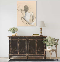 A Woman Seen From Behind Holding A Fan by Paul Cesar Helleu