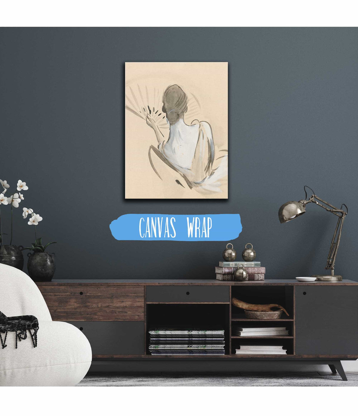 A Woman Seen From Behind Holding A Fan by Paul Cesar Helleu