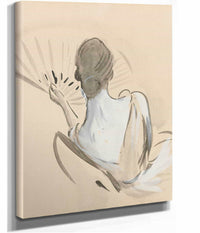 A Woman Seen From Behind Holding A Fan by Paul Cesar Helleu