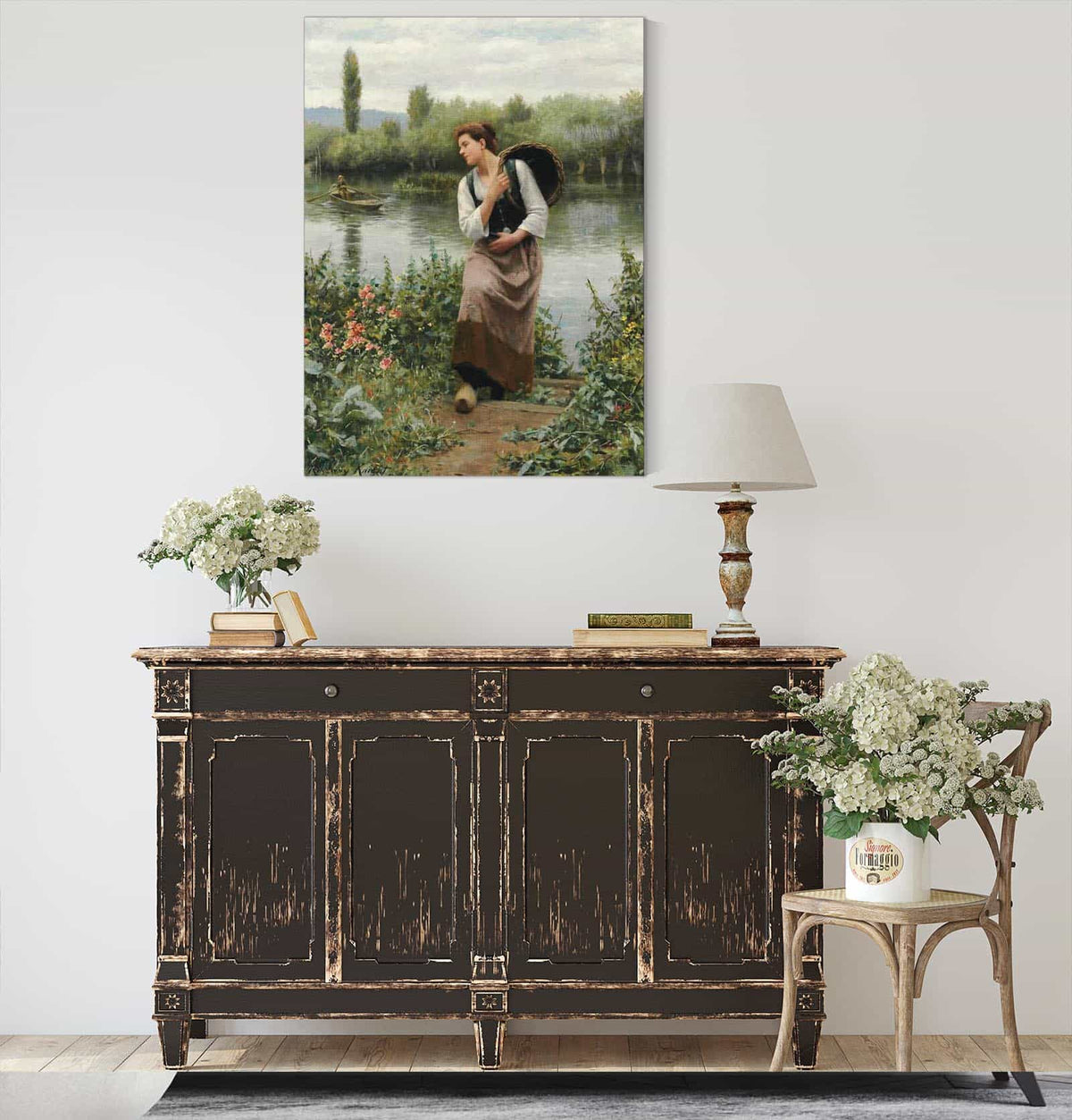 A Woman With A Basket by Daniel Ridgway Knight