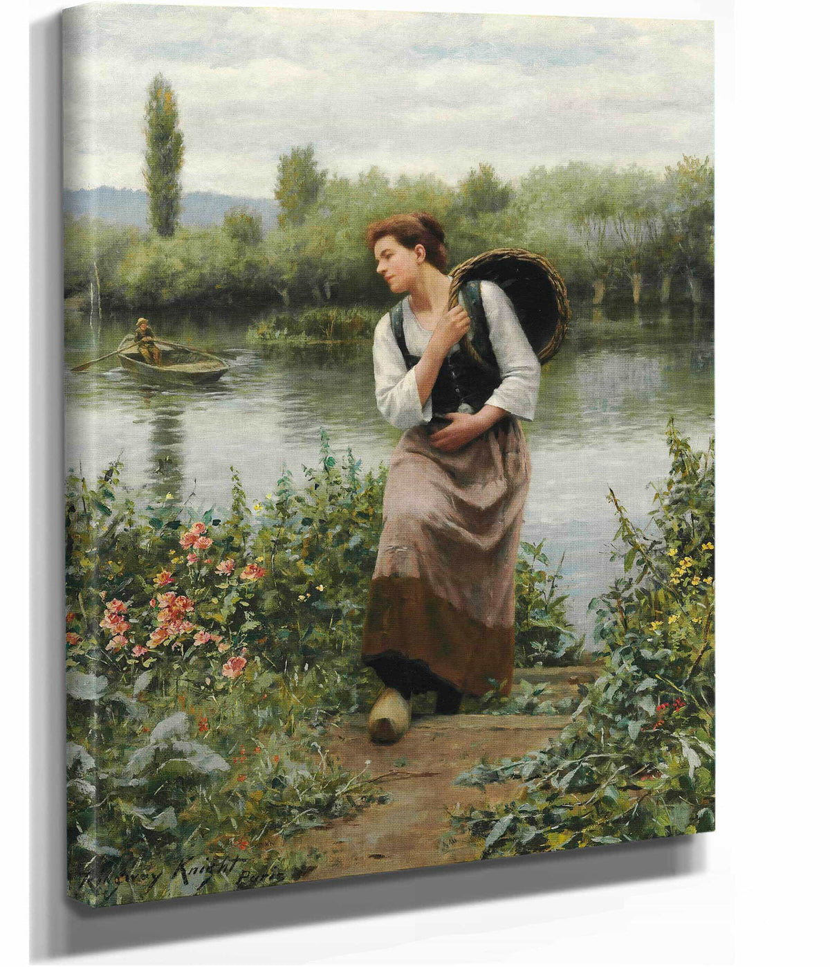 A Woman With A Basket by Daniel Ridgway Knight