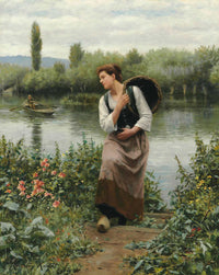 A Woman With A Basket by Daniel Ridgway Knight