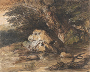 A Woodland Pool With Rocks And Plants by Thomas Gainsborough