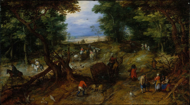 A Woodland Road With Travelers by Jan Brueghel The Elder