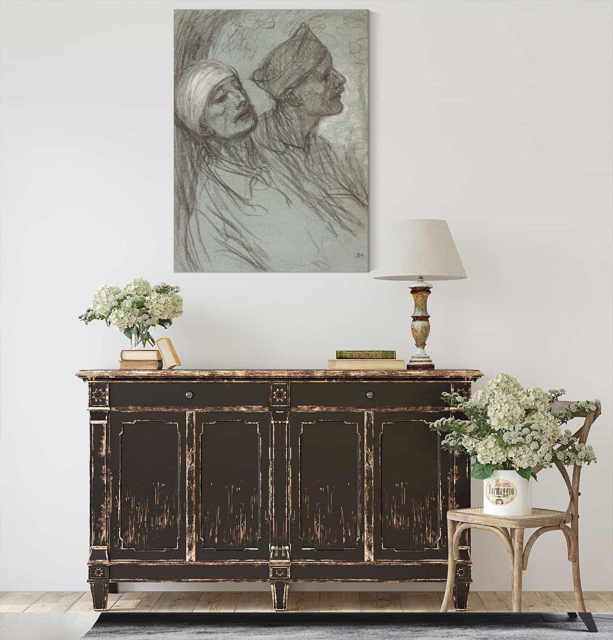 A Wounded Soldier And His Comrade by Theophile Alexandre Steinlen