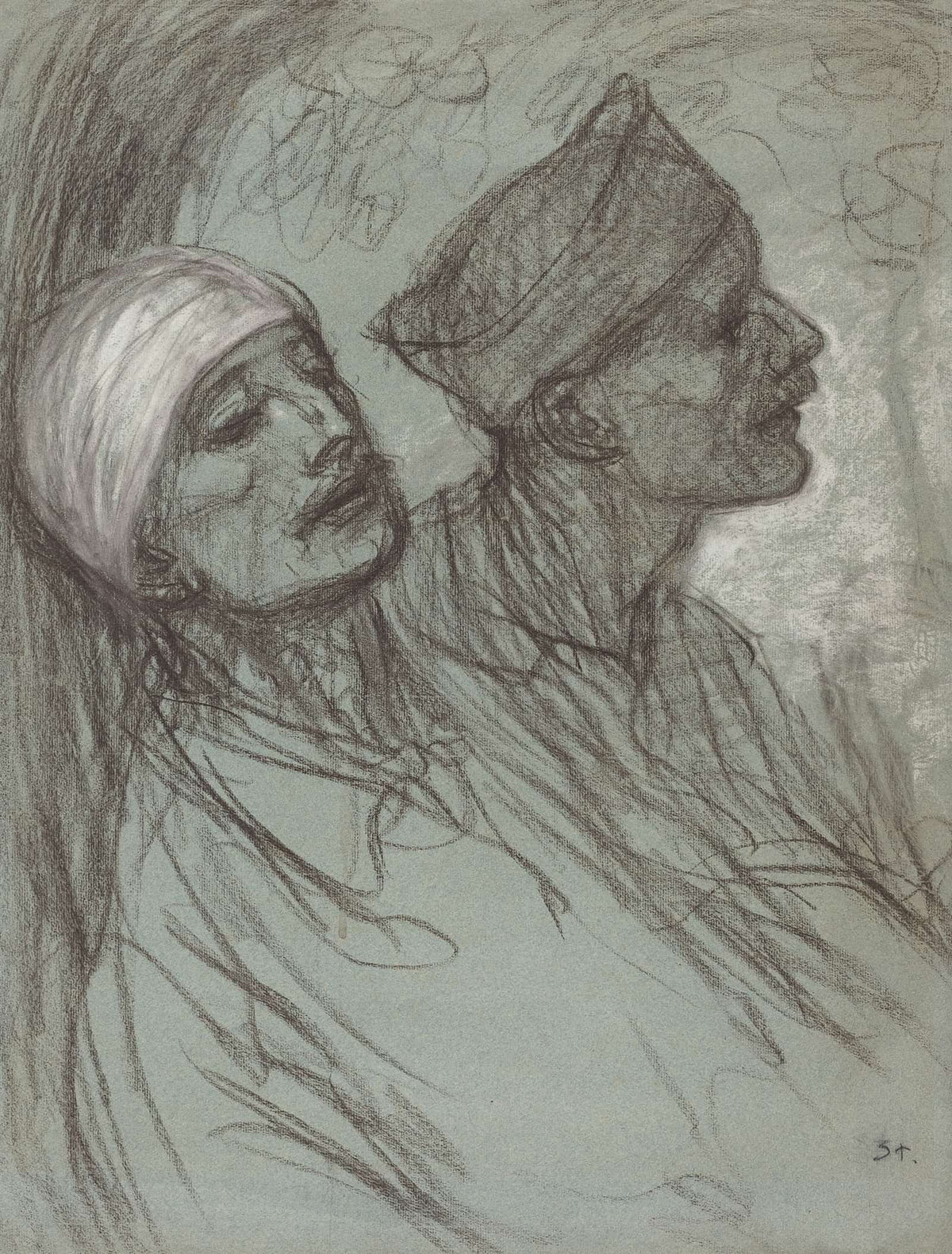 A Wounded Soldier And His Comrade by Theophile Alexandre Steinlen