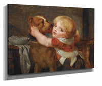 A Young Boy With A Dog by Jean Baptiste Greuze