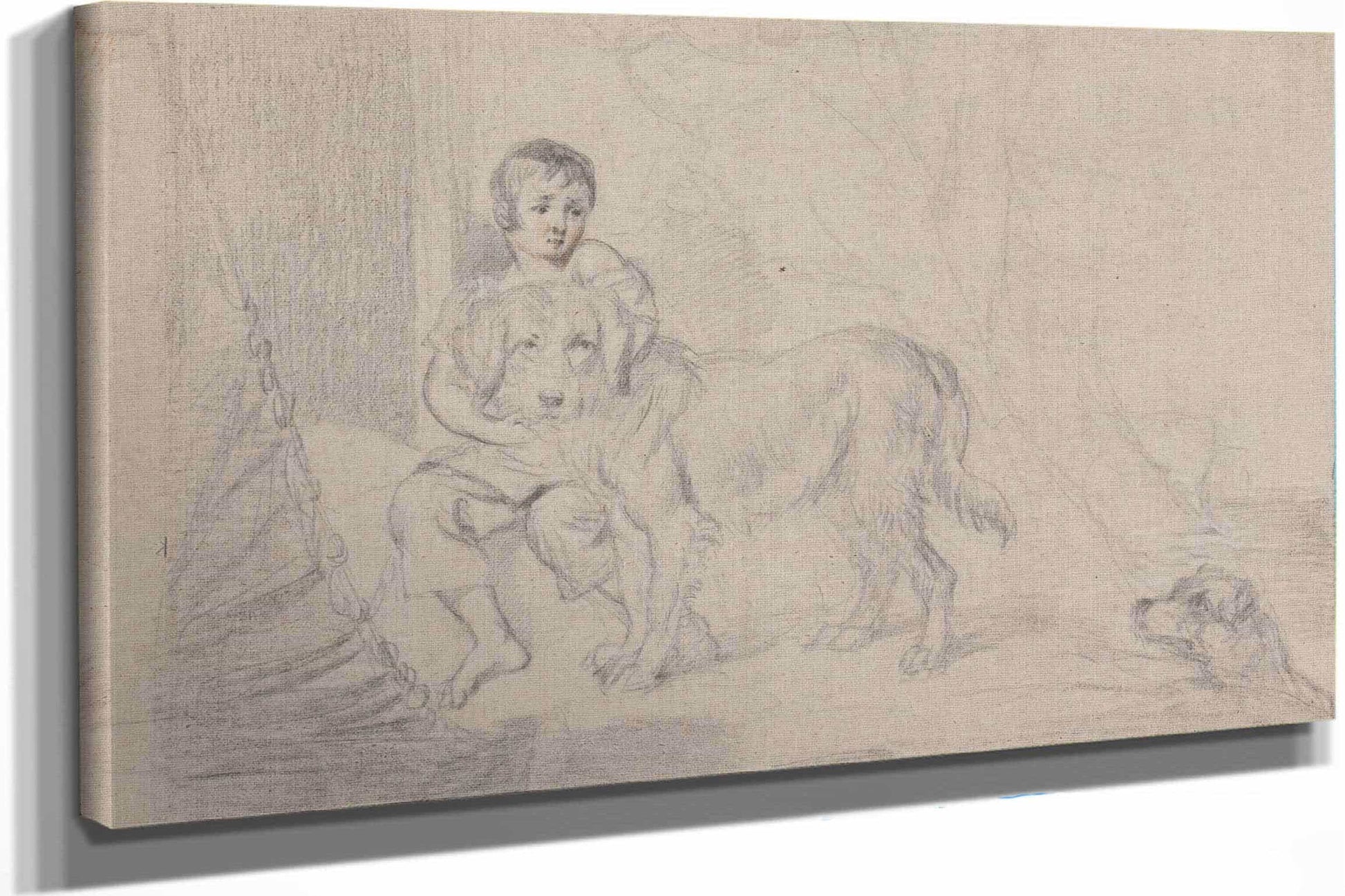 A Young Boy With Dogs by James Ward