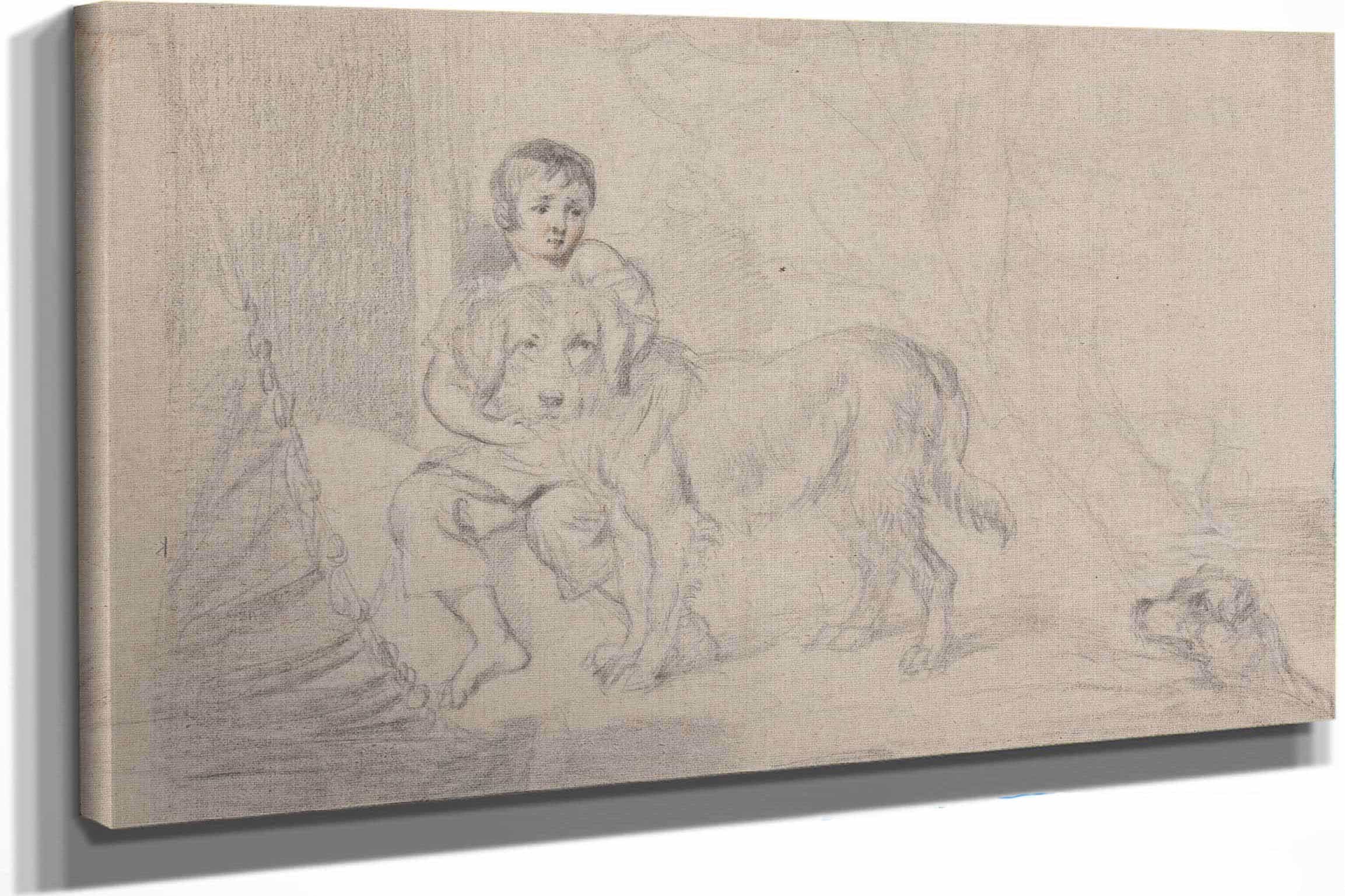 A Young Boy With Dogs by James Ward